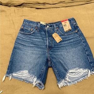Levi's Women's Distressed Blue Jean Shorts